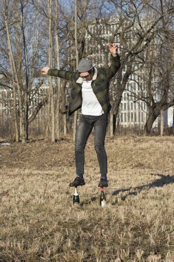 František Fekete &amp; Svetlana Spirina from series Balancing Situations, performance, 2017